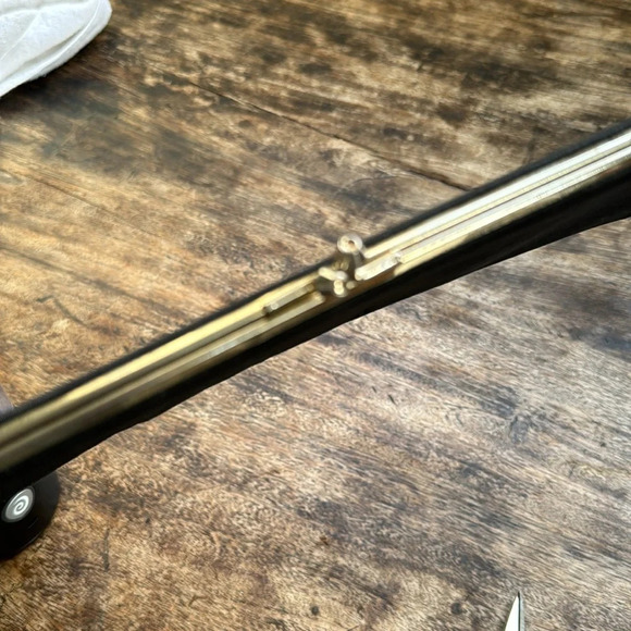 Vintage black kisslock clutch purse lined by HL USA - Picture 4 of 10